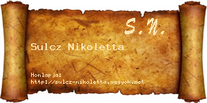Sulcz Nikoletta névjegykártya