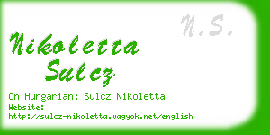 nikoletta sulcz business card